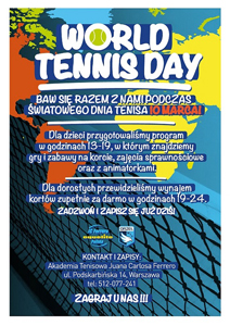 WORLD TENNIS DAY - dzień otwarty w Akademii tenisowej JC Ferrero