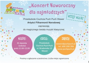 Koncert Noworoczny w wykonaniu artystów Filharmonii Narodowej dla dzieci od 2 do 3 lat
