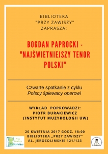 Bogdan Paprocki - „Najświetniejszy tenor polski"