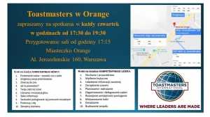 Spotkanie Klubu Mówców i Liderów Toastmasters w Orange