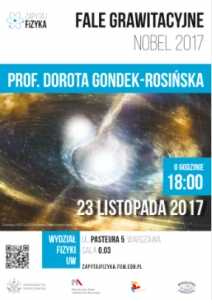 Prof. Dorota Gondek-Rosińska – „Fale grawitacyjne – Nobel 2017”