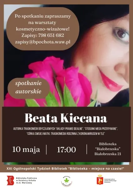 Spotkanie autorskie i warsztaty kosmetyczno-wizażowe z Beatą Kiecaną 